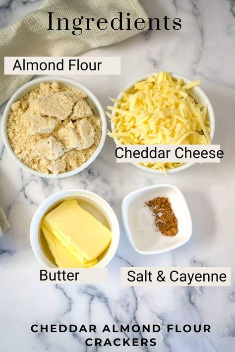 Keto Almond Flour Cheese Crackers - Divalicious Recipes Healthy Cheese Crackers, Almond Flour Crackers Recipe, Cheddar Crackers Recipe, Keto Cheese Crackers, Low Carb Crackers Recipes, Almond Flour Crackers, Keto Crackers Recipe, Yeast Free Recipes, Cheese Cracker Recipe