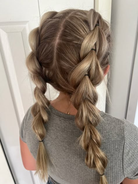 Butterfly Braid Baseball Braids, Church Camp Hairstyles, Cute Hairstyles Up, Cute Easter Hairstyles, Hair Braids Ideas, Tennis Hair, Fun Hair Styles, Back To School Hairstyle, Soccer Hairstyles