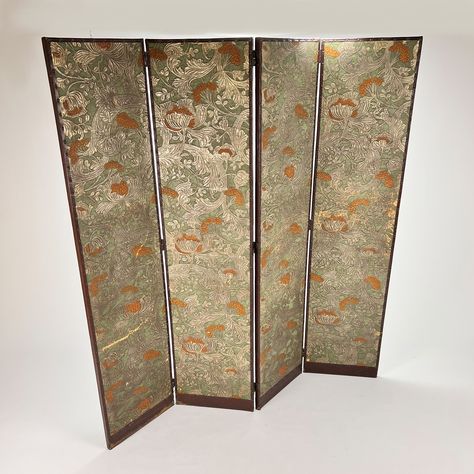 Listed on VNTG.com: Art Deco Room divider / folding screen, 1930s | #vntg #vintage Art Deco Room Divider, Vintage Room Divider, Room Divider Folding, Art Deco Room, Screens Room Dividers, Deco Room, Fabric Room Dividers, Floor Screen, Wooden Room Dividers