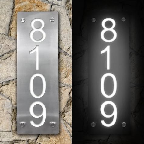 Solar House Number Sign Home Address Sign Address Sign | Etsy Solar House Numbers, Best Solar Lights, Led House Numbers, House Address Sign, Led House, White Sign, Solar Power House, House Number Plaque, Solar Electric