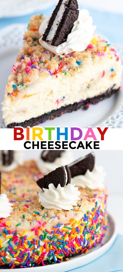 Cake Batter Extract, Birthday Cake Oreo, Birthday Cake Cheesecake, Birthday Cheesecake, Cake Oreo, Cookie Crumble, Oreo Cookie Crust, Cake Cheesecake, Homemade Birthday Cakes