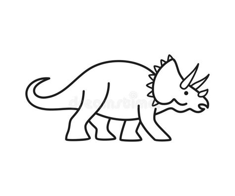 Dreamstime.com Stegosaurus Vector Contour Silhouette Easy To Draw Dinosaur, Triceratops Outline, Dino Outline, Triceratops Drawing, Dinosaur Outline, Tattoo Studio Design, Dinosaur Sketch, Embroider Ideas, Dinosaur Silhouette