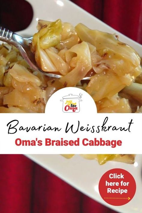 Make this Bavarian braised cabbage just like Oma. With its sweet taste, it's the perfect side dish for so many meat dishes, especially pork. Cooked Vegetable Recipes, Spiral Vegetable Recipes, Vegetable Korma Recipe, German Side Dishes, Fresh Vegetable Recipes, German Food Authentic, Easy Vegetable Recipes, Vegetable Casserole Recipes, Braised Cabbage