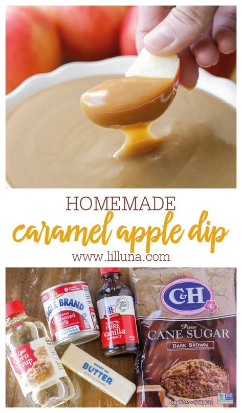 Caramel Apple Dip Recipe, Apple Dip Recipe, Cream Filling Recipe, Caramel Dessert, Caramel Apples Homemade, Caramel Apple Dip, Apple Pie Bites, Caramel Dip, Dark Brown Sugar