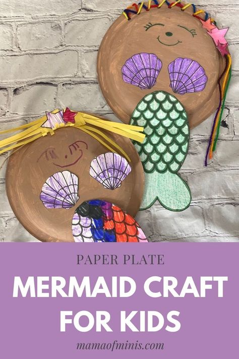 Paper Plate Mermaid Craft for Kids Mermaid Paper Crafts, Mermaid Craft For Kids, Mermaid Tail Printable, Under The Sea Craft, Mermaid Craft, Mermaid Plates, Under The Sea Crafts, Kids Craft Supplies, Mermaid Crafts