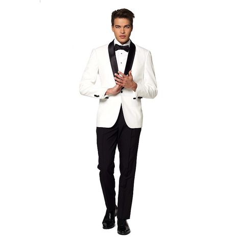 Men's OppoSuits Slim-Fit Tuxedo Set Mens Formal Outfits, Black Tie Dress Code, Men's Tuxedo, Slim Fit Tuxedo, White Tuxedo, Stylish Suit, Tuxedo Pants, White Suit, Tall Pants