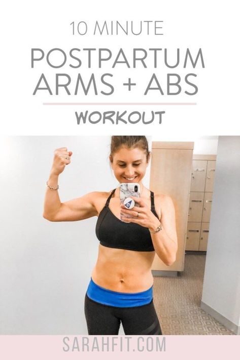 Postpartum Arms + Abs Workout Postpartum Ab Workout, Workout Postpartum, Postpartum Abs, Fitness Postpartum, Ab And Arm Workout, Postpartum Workout Plan, Postpartum Workout, Post Baby Workout, Postpartum Fitness