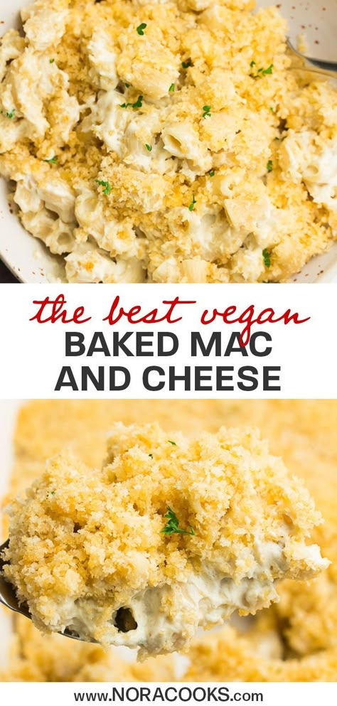 Vegan Baked Mac And Cheese, Nora Cooks, Best Mac N Cheese Recipe, Breadcrumb Topping, Bake Mac And Cheese, Vegan Cheese Recipes, Meal Prep Plans, Vegan Baked, Baked Mac N Cheese