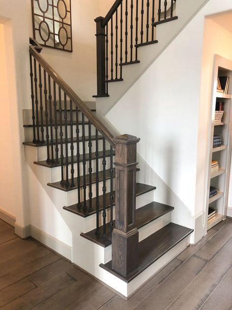 House Of Forgings, Stairs Makeover Ideas, Interior Stair Railing, Stairs Renovation, Stair Makeover, Staircase Railing Design, Stairs Makeover, Stair Railings, Stair Railing Design