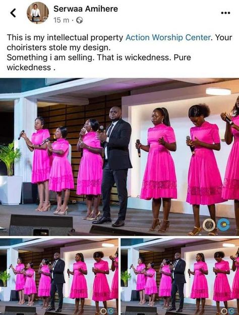 Ghanaian media personality Serwaa Amihere has blamed Action Worship Center for stealing her design instead of buying from her clothing brand to promote her business Serwaa Amihere Dresses, Serwaa Amihere, God Of Wonders, Church Choir, Religious People, Stunning Outfits, Co Design, A Design, Luxury Outfits