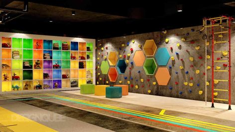 Gym  Gym Adyar Kids Fitness Activities, Gym Interiors, Gym Architecture, Climbing Wall Kids, Cross Fitness, Clubhouse Design, Kids Fitness, Kids Gym, Gym Interior