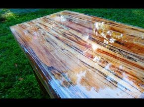 How to Layer Stain for a COOL Look!! Furniture Finishing Techniques, Distress, Antique - YouTube Liquid Glass Epoxy, Glow Table, Pecky Cypress, Glass Table Top, Reclaimed Wood Projects, Log Furniture, Bar Top, Resin Table, Wood Resin