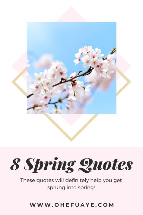 Are you ready for springtime? Here are 8 quotes that will definitely have you sprung into spring! #Spring #Quotes #springquotes Spring Time Quotes Inspiration, Spring Clean Quotes, Ready For Spring Quotes, Spring Has Sprung Quotes, Spring Time Quotes Flowers, Spring Quotes, Everyday Quotes, How To Get Warm, Faith Based