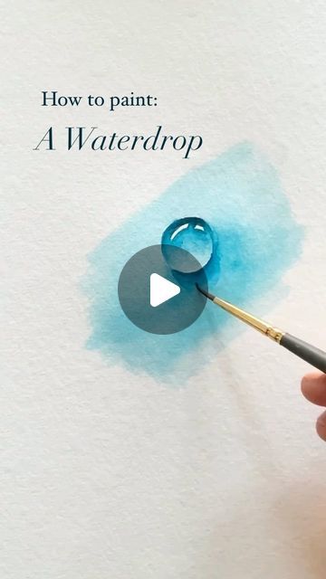 How To Paint A Water Drop, How To Paint Water Drops, Watercolor Drawing Step By Step, How To Watercolour Paint, Watercolor How To Step By Step, How To Watercolor Water, How To Paint Trees Watercolor, Waterdrop Painting, Watercolor Tutorial Step By Step Videos