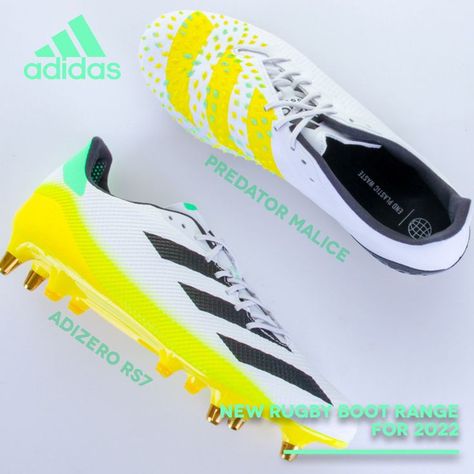 Rugby boots that are *guaranteed* to make you stand out on the pitch this season. Go on, take a look below... Rugby Boots, The Pitch, Adidas White, Soccer Shoes, Football Boots, White Adidas, Football Players, Go On, Rugby