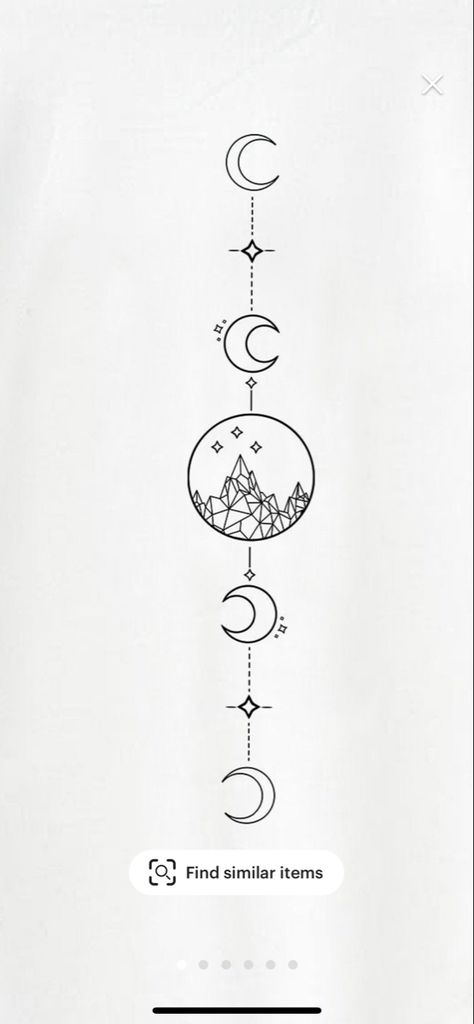 Moon And Stars Tattoo Forearm, Velaris Book Tattoo, Simple Night Sky Tattoo, Bookish Spine Tattoos For Women, Acotar Tattoo Design, Acotar Moon Tattoo, Spine Tattoos Acotar, Feyre Moon Phase Tattoo, Moon And Stars Spine Tattoo