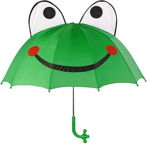 Amazon.com: Kidorable Kids Frog Umbrella, Green, One Size for Toddlers and Big Kids, Lightweight Child-Sized Nylon Rain Proof Umbrella Frog Scarf, Frog Umbrella, Kids Rain Gear, Cat Umbrella, Cool Umbrellas, Cute Umbrellas, Kids Umbrellas, Kids Rain, Raining Cats And Dogs