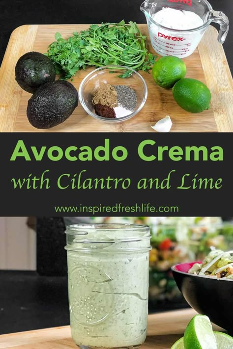 How To Prepare Avocado, Salsa Crema, Smoked Salsa, Crema Recipe, Smoked Jalapeno, Avocado Crema, Easy Guacamole, Avocado Cream, Weighted Jump Rope