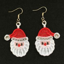 FSL Crystal Christmas Earrings 07 machine embroidery designs Free Standing Lace Machine Embroidery, Fsl Embroidery Designs, Earrings Embroidery, Fsl Embroidery, Machine Embroidery Christmas, Machine Embroidery Designs Projects, Santa Earrings, Crochet Jewellery, Pes Embroidery