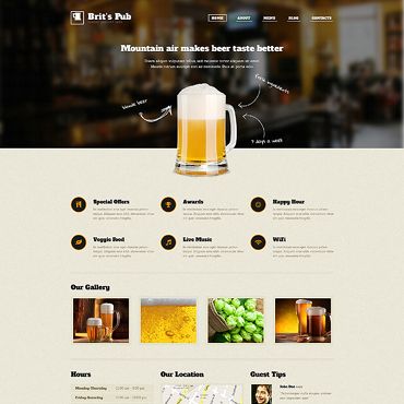 Brewery WordPress Themes Blog Hosting Sites, Bar Website, Beer Pub, Wordpress Theme Design, Website Layout, Website Inspiration, Web Hosting Services, Website Design Inspiration, Design Website