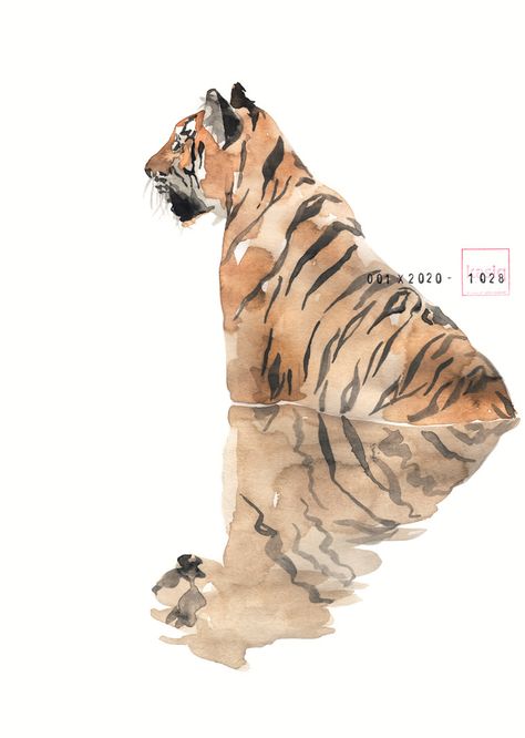 Artbook Vol.3 . chapter 2 [Lifestyle] on Behance Kasiq Jungwoo, Tiger Sketch, Fashion Art Direction, Harry Potter Art Drawings, Watercolor Tiger, Tiger Drawing, Floral Watercolor Paintings, Watercolor Books, Tiger Art