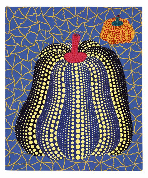 YAYOI KUSAMA (B. 1929) Pumpkin Price realised HKD 15,250,000 Estimate HKD 4,800,000 - HKD 6,800,000 Pumpkin Paintings, Yayoi Kusama Pumpkin, Polka Dot Art, Polka Dot Pumpkin, Latin American Art, Pumpkin Carving Templates, Eastern Art, Yayoi Kusama, A Level Art