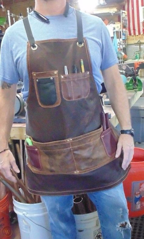 Leather Aprons For Men, Diy Leather Working, Woodworking Apron, Apron Ideas, Tool Apron, Diy Apron, Work Apron, Tool Belts, Shop Apron