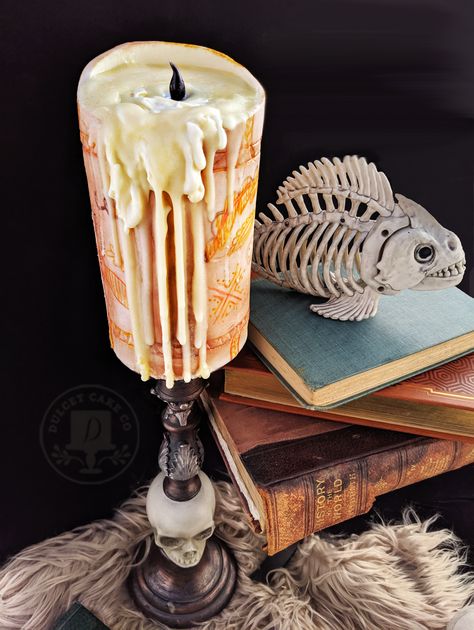 Black Flame Candle Cake, Hocus Pocus Cake, Hocus Pocus Watch Party, Hocus Pocus Candle, Goth Cakes, Halloween Party Decor Diy, Party Decor Diy, Black Flame Candle, Flame Candle