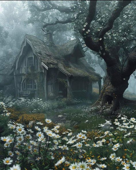 Creepy Cottage, Forest Ruins, Abandoned Village, Creepy Houses, Haunted Castle, Castle Tower, Dream Cottage, Fantasy House, Fantasy Places