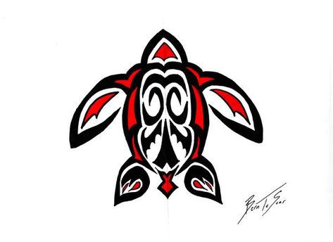 Haida Tattoo, Turtle Tattoos, Turtle Tattoo Designs, Native Artwork, Pacific Northwest Art, Haida Art, Native American Symbols, Hawaiian Tattoo, Tattoo Templates