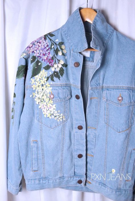 Denim Painting, Jeans Oversize, Denim Diy Clothes, Custom Jean Jacket, Stella Jeans, Oversize Jacket, Stile Boho Chic, Painted Clothes Diy, Painted Clothing