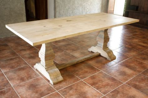 Farmhouse Table Top, Table Top Diy, Restoration Hardware Dining Table, Restauration Hardware, Dining Table Plans, Diy Esstisch, Restoration Hardware Inspired, Diy Table Top, Dining Room Remodel