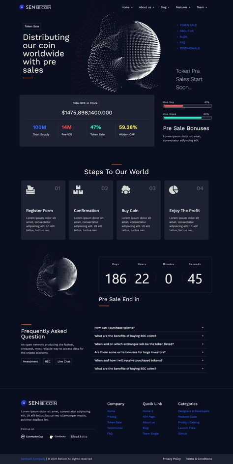 Blockchain Landing Page, Blogs Website Design, Faq Page Design, Dark Landing Page, Technology Website Design, Financial Website, About Us Page Design, Technology Design Graphic, Software Ui Design