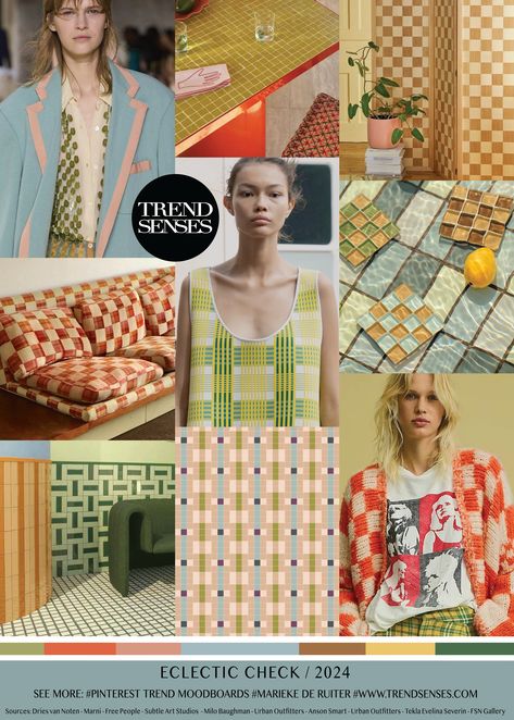 ECLECTIC CHECK // 2024 – Trendsenses Trend Senses, Anson Smart, Trend Moodboard, Trailer Shop, 2025 Trends, Fashion Trend Board, Trends 2025, Unusual Clothes, Senior Ideas