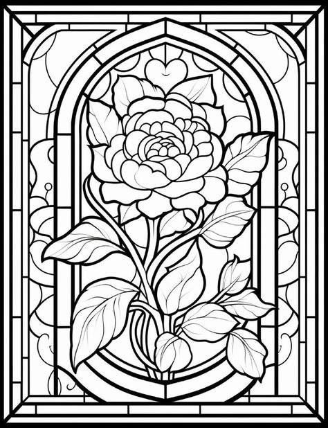 Stained Glass Coloring Pages: Download 20 beautiful designs to color, relax and relieve. #Mandalas #Free_Adult_Coloring_Printables_Simple #Stained_Glass_Coloring_Pages #Flower_Coloring_Pages_For_Adults Flower Coloring Pages For Adults, Stained Glass Coloring Pages, Free Coloring Pages For Adults, Simple Coloring Pages, Kids Printable Coloring Pages, Free Adult Coloring Printables, Tracing Art, Stain Glass Window Art, Stained Glass Flower