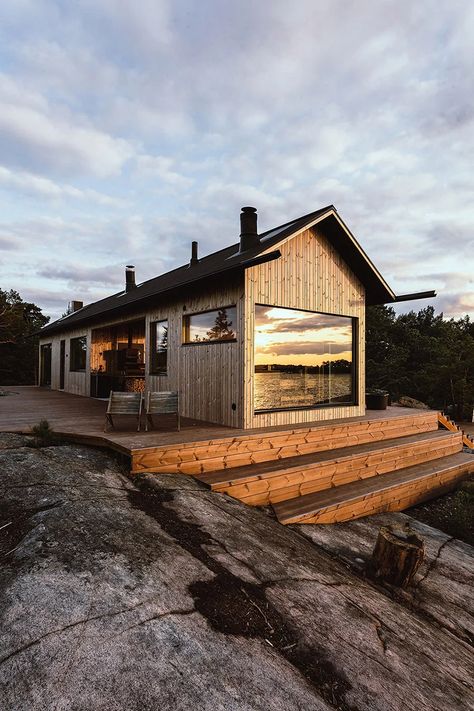 Summer Cabins, Timber Cabin, Off Grid Cabin, Timber Cladding, Modern Cabin, Wooden House, Maine House, Archipelago, Barn House