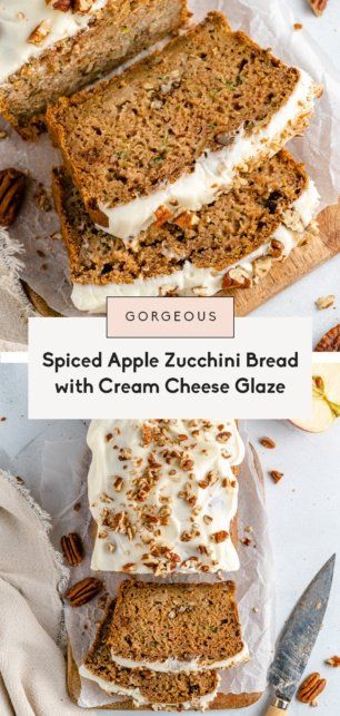 Spiced Apple Zucchini Bread, Apple Zucchini Bread, Spice Loaf, Fall Bread, Apple Baking, Apple Zucchini, Bread Zucchini, The Perfect Loaf, Bread Head