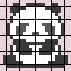 Panda Tapestry Crochet, Panda Grid Pattern, Panda Alpha Pattern, Panda Perler Bead Patterns, Alpha Patterns Easy, Cross Stitch Panda, Easy Tapestry Crochet Patterns, Easy Alpha Patterns, Cute Alpha Patterns