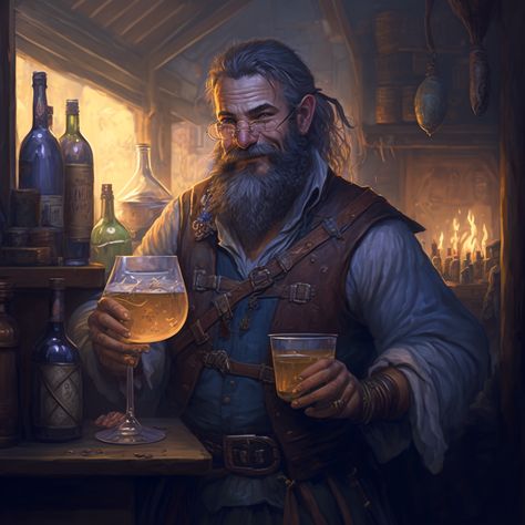 Dnd Tavern Keeper Art, Tavern Owner Art, Tavern Keeper Fantasy Art, Fantasy Tavern Keeper, Tavern Owner Dnd, Dnd Bartender Art, Tavern Keeper Dnd, Inn Keeper Dnd, Bar Maid Dnd