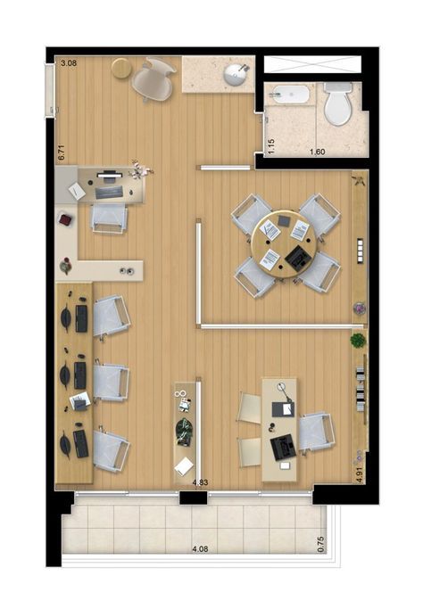 Office For Three People, Small Office Layout, Office Layout Plan, Law Office Design, Open Office Design, Office Space Planning, Small Office Design Interior, Inmobiliaria Ideas, Office Floor Plan