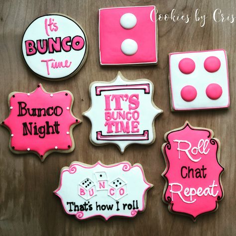 #bunconightcookies #bunconight Bunco Cookies Decorated, Bunco Cookies, Bunco Ideas, Bunco Night, Cookie Ideas, Sugar Cookies Decorated, Decorated Cookies, Cookie Decorating, Sugar Cookies