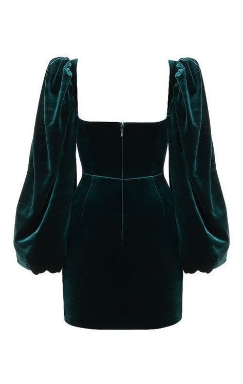 Green Velvet Mini Dress, Velvet Dresses Outfit, Slytherin Fashion, Emerald Green Velvet, Green Velvet Dress, Velvet Clothes, Velvet Mini Dress, Velvet Fashion, House Of Cb