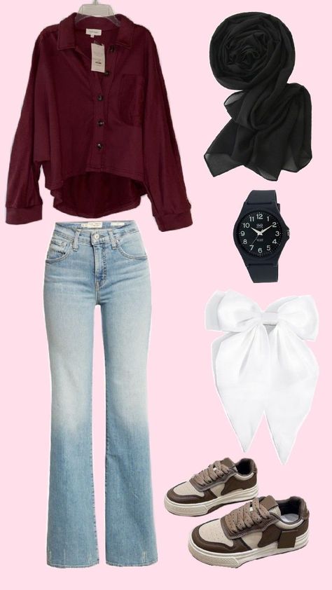 maroon , black , white , khaki Black Outfits, Cute Outfit, Cute Outfits, Black White, White, Black