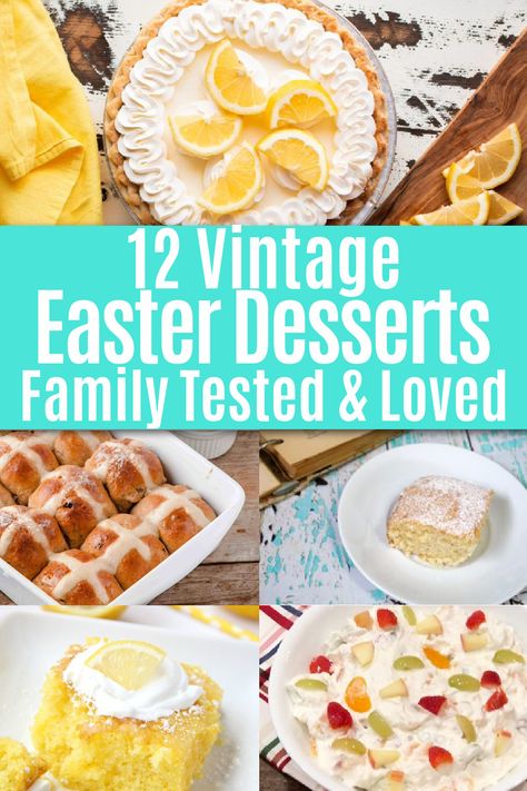 collage of vintage easter desserts Easter Deserts, Easter Cookie Recipes, Easter Meal, Retro Easter, Easter Desserts, Easter Desserts Recipes, Vintage Dessert, Recipes To Try, Retro Recipes