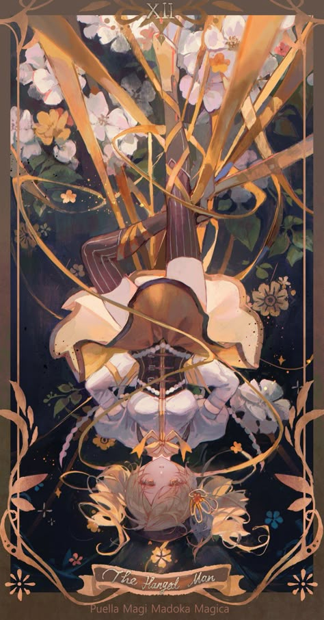 Holy Quintet, Madoka Magica Mami, Hanged Man Tarot, Mahō Shōjo Madoka Magica, Hanged Man, Sayaka Miki, The Hanged Man, Puella Magi, Tarot Art