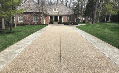 Exposed Aggregate Concrete - Why You Need It For Your Next Project Exposed Aggregate Driveway, Aggregate Driveway, Front Driveway, Exposed Aggregate Concrete, Decorative Aggregates, Aggregate Concrete, Exposed Aggregate, Types Of Concrete, Concrete Overlay