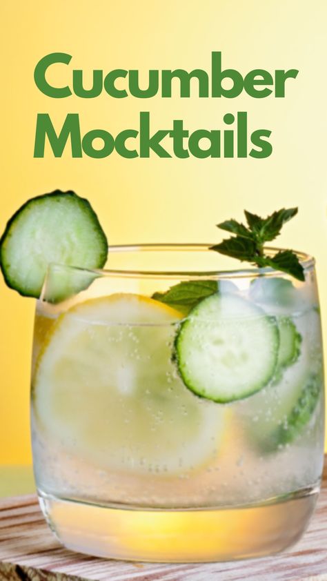 Cucumber Mocktails Cucumber Refresher Drink, Topo Chico Drinks Recipes Non Alcoholic, Cucumber Mint Mocktail, Cucumber Mocktail Recipe, Mocktails Non Alcoholic Margarita, Cucumber Spritzer, Cucumber Mocktail, Basil Drinks, Mock Cocktails