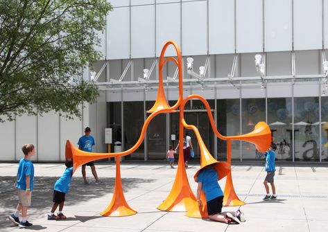 Installation Art Ideas, Sound Art Installation, Contemporary Installation, Installation Interactive, Playgrounds Architecture, Urban Playground, Sound Sculpture, Sound Installation, Public Space Design