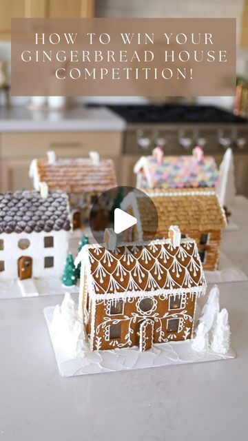 Andie • Judy’s Gingerbread on Instagram: "Anyone doing a gingerbread house competition?! Make me proud and kick everyone’s butts! 🙌🏼😉" Gingerbread House Roof Designs, Oreo Gingerbread House Ideas, Taylor Swift Gingerbread House Ideas, Gingerbread Log Cabin House Ideas, Costco Gingerbread House Ideas, Beachy Gingerbread House, Gingerbread Trap House, Red And White Gingerbread House, Edible Gingerbread House Ideas