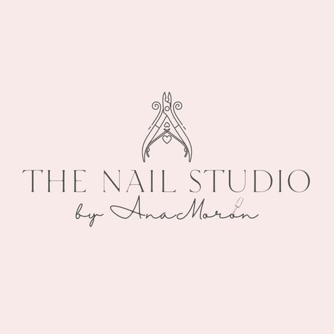 Created this logo for a friend nail studio Nail Logos Ideas, Nail Studio Logo, Cabin Logo, Beauty Business Cards, Nail Art Studio, Nail Logo, Minimal Nails, Salon Interior Design, Salon Ideas